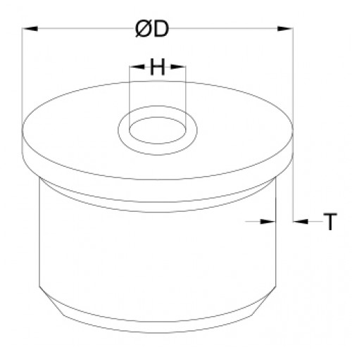 End Cap - Large Domed Drilled - 304 - 48.3 x 2.5mm